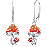 Lypic Thanksgiving Earrings 925 Sterling Silver Pumpkin/Turkey/Mushroom Dangle Earrings Thanksgiving Jewelry for Women