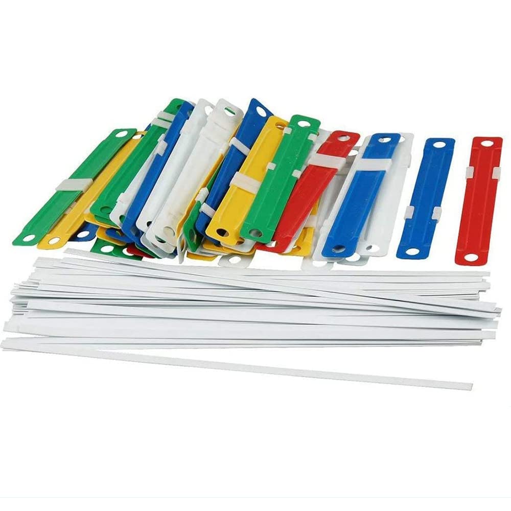 KOXLONG 50 Pcs Prong Paper Fasteners Durable Plastic Filing Fasteners Colored Filing Binding Material Folder for Office School Paper Files, Multicolor