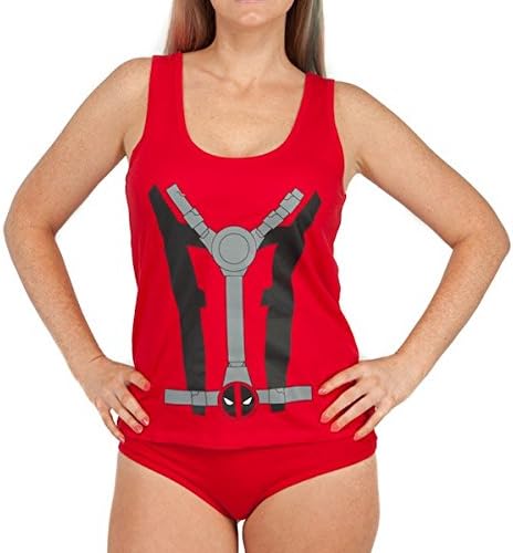 Marvel x Underoos Deadpool Tank top &amp; panty set, Red, Medium