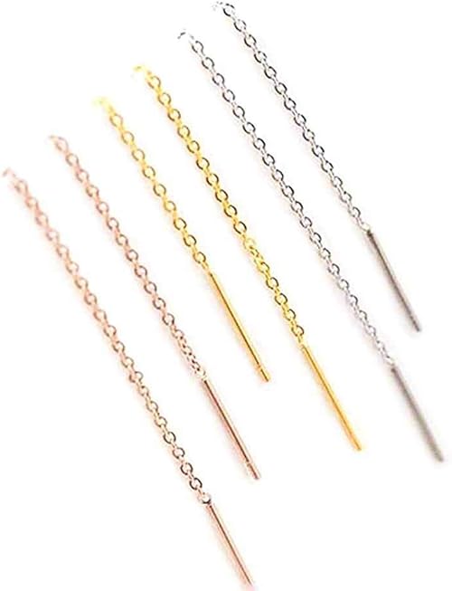Amazon アメリカンピアス ステンレス 金属アレルギー対応 サージカルステンレス 316l 金属アレルギーでも安心 ロングチェーン 揺れる ピアス シンプル ゴールド シルバー ローズゴールド ピンクゴールド レディース 女性 ゆらゆら ゆれる 長い ロングピアス ゴールド