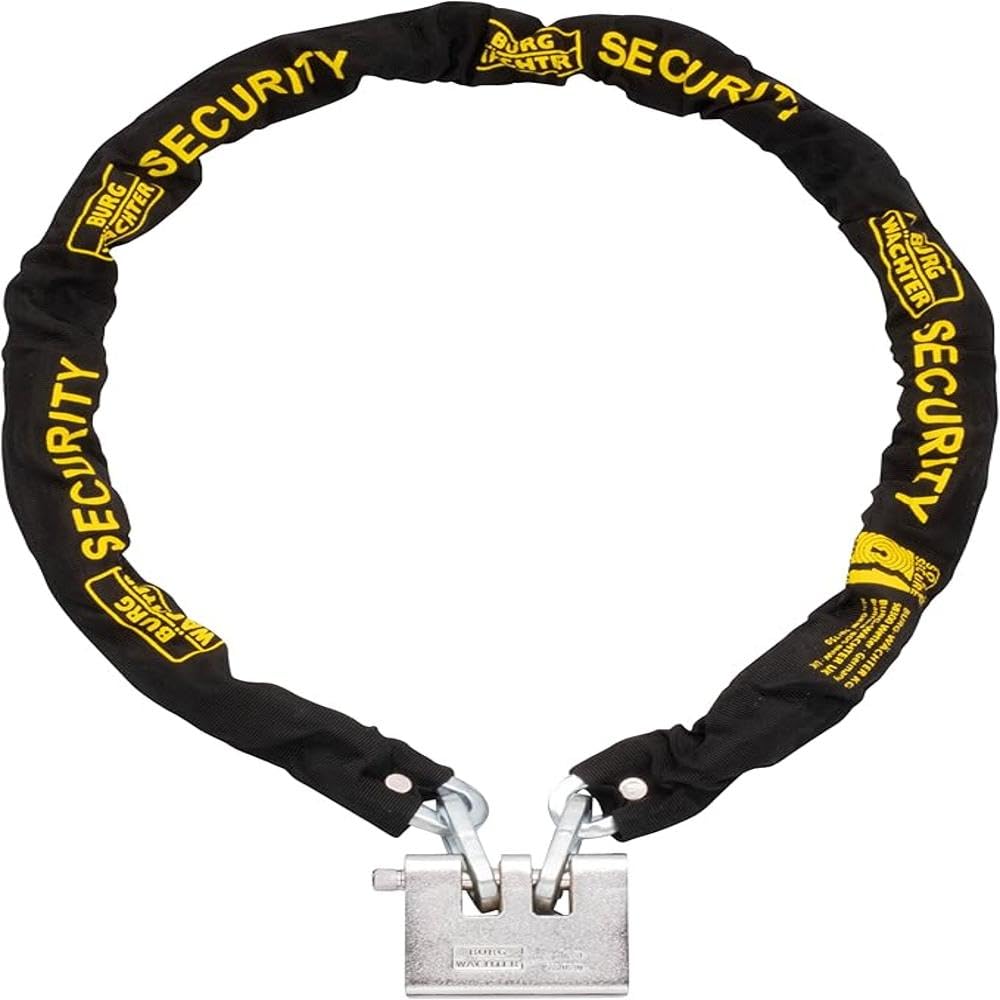 Sterling 100ASP 10 mm x 1.0 m Case Hardened Sold Secure Gold Chain and 92 mm Double Slotted Armoured el Padlock Set