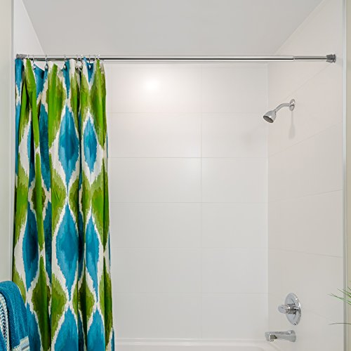 casa pura Tension Shower Rod | Classic Polished Chrome Adjustable Shower Curtain Rod | Chrome - 41" to 70" in - Thumbnail 7