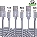 Amoner 3Pack 10ft Nylon Braided High Speed USB 2.0 A Male to Micro USB Male Cable, Data Sync Cable Cord For Android, Samsung, HTC, Motorola, Blackberry Smartphones and Tablets (Gray)