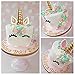 3D Gold Unicorn Cake Topper with Eyelashes,Horn and Ears,Unicorn Party Supplies for Girls Boys Birthday Party,Wedding,Baby Shower by FZR Legend (10Pcs)