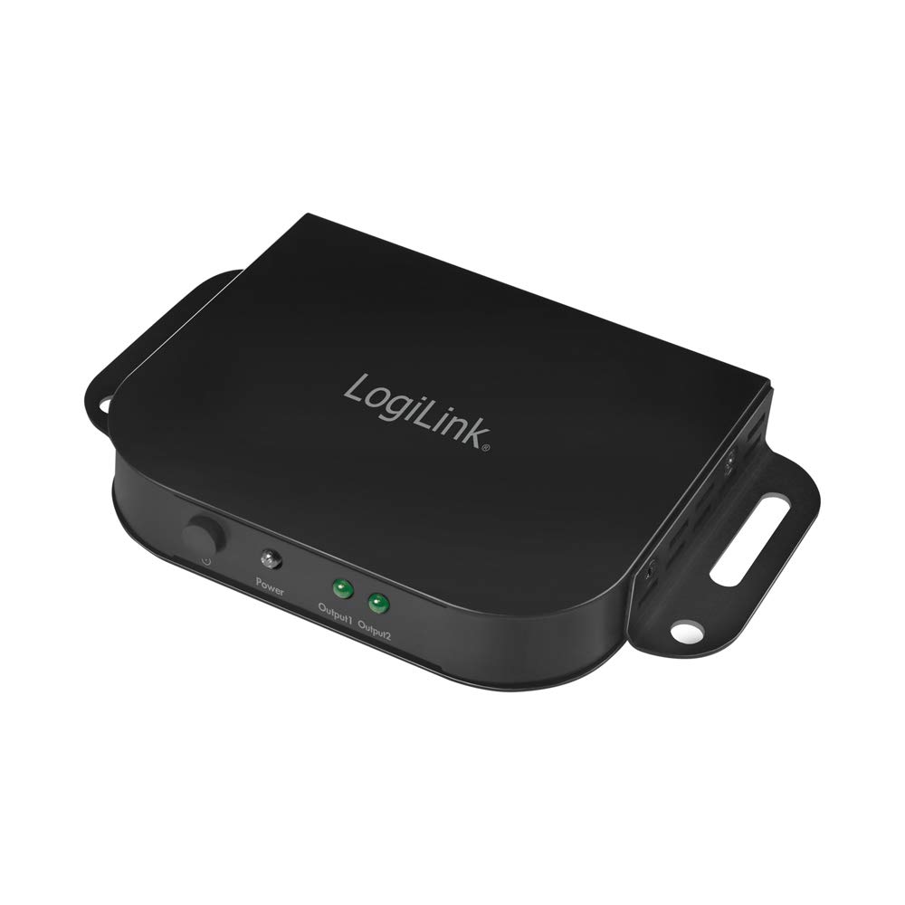 LogiLink CV0142 - Ultra Slim HD 4K Pro Splitter/Switch, 1x HDMI Input to 2x HMDI Output with HDCP 2.2 & Mounting Bracket