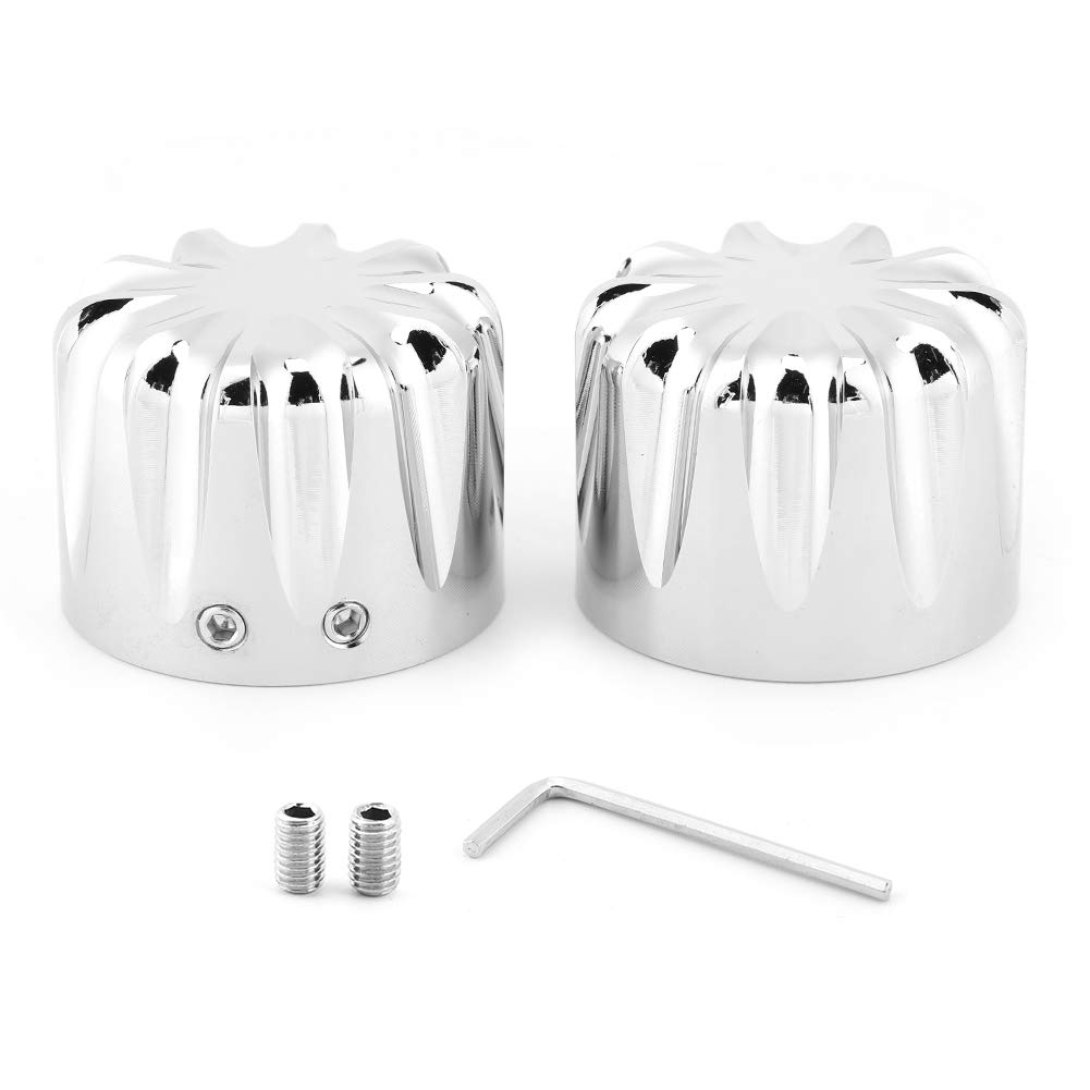 Chrome Front Axle Nut Cover Cap 2pcs 29mm/1.14in Electroplating Fit for Touring