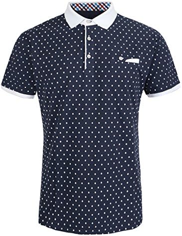 Eurogarment UPF 30+ Cotton Casual Golf Polo Shirts for Men Short Sleeve Slim Fit Black White Shirt