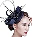 Fascinators Hat, Fascigirl Sinamay Feather Veil Flower Pillbox Hat Hair Clip Kentucky Derby Hat for Women Girls Party Wedding