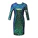 TowerTree Women's Sparkle Glitter Sequin 3/4 Sleeve Bodycon Shiny Party Dress Vegas