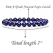 Natural Blue Lapis Gemstone 8mm Round Beads Elastic Bracelet 7 Inch