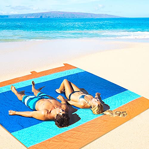 DYY Waterproof Sandless Beach Blanket, Extra Large Oversized 10'X 9' for 7 Adults Soft Beach Mat