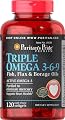 Puritan's Pride Triple Omega 3-6-9 Fish, Flax & Borage Oils-120 Softgels