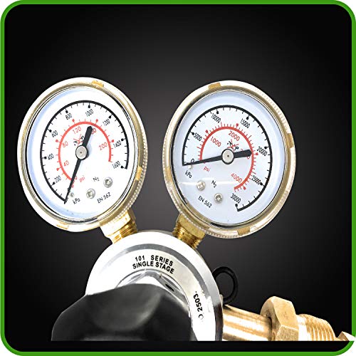 MANATEE Nitrogen Regulator 3000 PSI - CGA580 Inlet Connection and 1/4-Inch Male Flare Outlet Connection Adjustable Gas Regulator HVAC Durable Brass Accurate and Dependable - Thumbnail 6