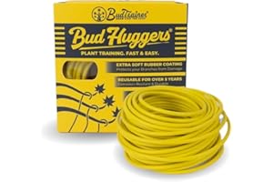 BudTrainer BudHuggers for Optimal Plant Training | 50ft (15M) | 3mm Thick Garden Wire Ties | Flexible & Durable | Rubber Plan