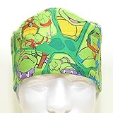 S1FM! Men's Scrub Cap, Teenage Mutant Ninja Turtles, Handmade, Double Cotton