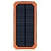 Solar Charger with 6LED Flashlight 15000mAh Solar Power Bank Dual USB External Battery Charger Cell Phone Battery Pack Outdoor Backup Charger for Bluetooth iPhone HTC Nexus Camera Tablet-Orange