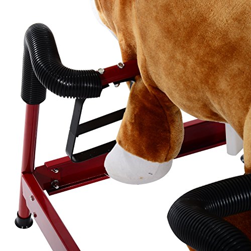 Qaba Kids Spring Rocking Horse Rodeo Bull Style with Realistic Sounds