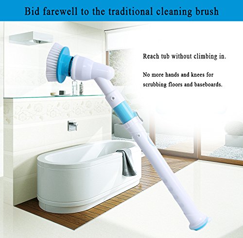 6 Scrubber+Rechargeable+Cordless+Bathroom+Waterproof