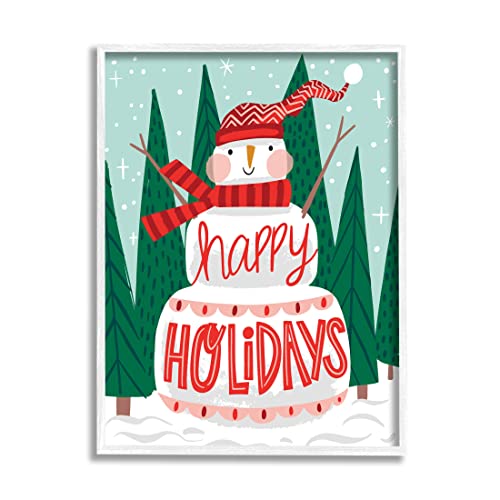 'Happy Holidays Happy Snowman'| Framed Giclee Art