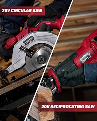 PowerSmart 20V Max Power Tool Combo Kit Cordless Drill Set