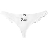 DUOJINSANXI Bride Thong,S/M/L Lace Ruffle Embroidered Thong,Bride Panties,Bridal Bachelorette Bridesmaid for Brides Gift