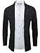 TAM WARE Mens Classic Slim Fit Knit Open-Front Cardigan TWNR210G-1508-BLACK-US S/M(Tag Size M)