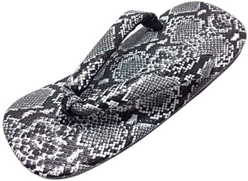 Amazon 日本製 蛇柄雪駄 本革底 黒 Ll寸 ニシキヘビ パイソン へび ヘビ スネーク 本皮 牛革 牛皮 履物 草履 和柄サンダル セッタ 粋 和柄 着物 和装 浴衣 半纏 甚平 作務衣 祭 神輿 太鼓 花火 父の日