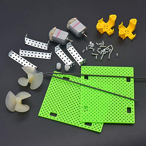 Fujiyuan 1 Package DIY Remote Control Boat Propeller Watercraft Dual Motor Shaft RC Module Hobby 130 Type Green Base Plate - Thumbnail 3