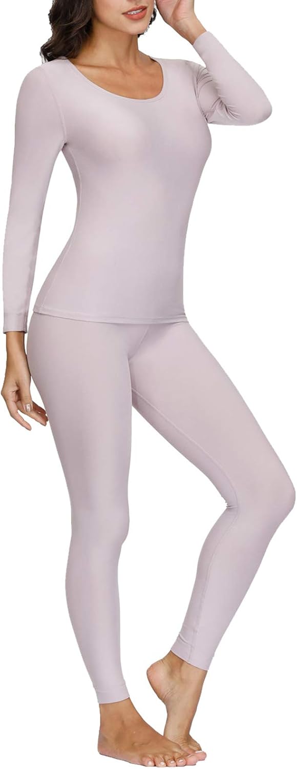 Winter Clothes for Women Fleece Lined Long Sleeve Thermal Underwear