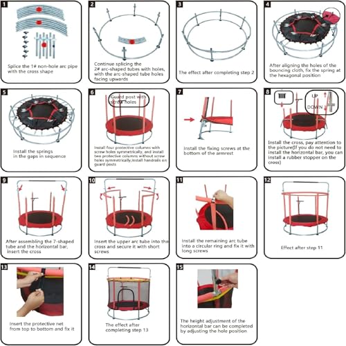 AM ANNA Mini Kids Trampoline for Toddlers with Handle, Indoor Mini Trampoline for Kids, Small Rebounder Trampoline, Indoor/Garden Toddlers Trampoline for Toddlers