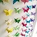 YCT 3D butterfly decorative garland -110 inch long, a set of 2. (Pink)