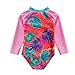 Wishere Baby Girl Sunsuit One-Piece Swimsuit Rash Guard Swimwear Pink