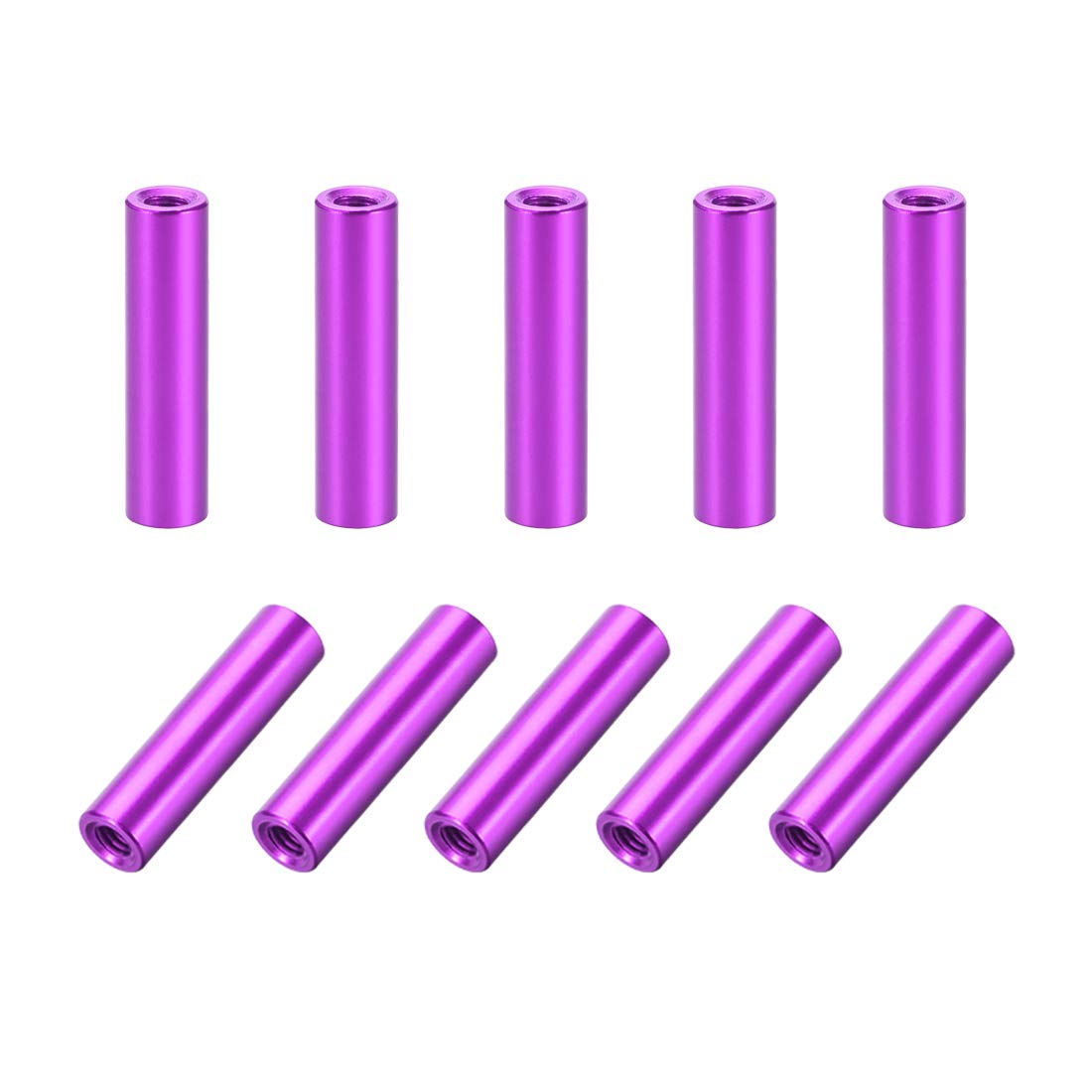 sourcing map 10 Pcs M3x20mm Round Aluminum Standoff Column Spacer Female Purple for Drone FPV Quadcopter Racing RC Multirotors Parts DIY