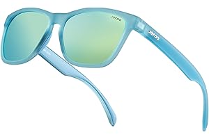 Jefoo Polarized Sports Sunglasses for Women Men Running Retro Trendy Sun Glasses UV400 Protection Tangle Free