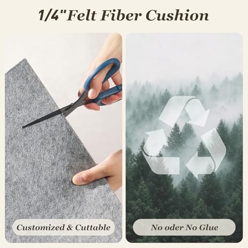 Double Sided Rug Pad Underpad 8x10 Non Slip Reversible Rug Gripper -1/4" Anti Slip Rug Underlay-Carpet Underpad for Area Rug Cushion Extra Thick Felt,Keep Your Rugs Stay in Place