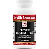 Health Concerns Power Mushrooms – Immune Support & Energy – Reishi, Tremella, Maitake, Poria Mushroom Extract – Digestive & Respiratory Health Herbal Supplement – Qi & Yin Tonic – 270 Capsules