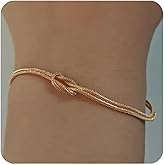 Gold Knot Bracelet Forever Love Knot Infinity Bracelets for Women Dainty Snake Knot Bracelet Adjustable Gold Jewelry for Women