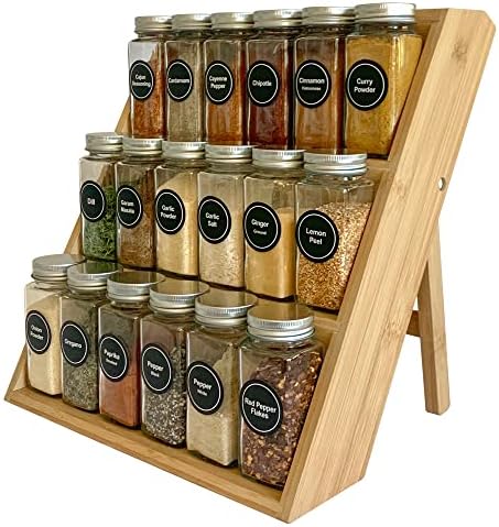 Pacific Moon Tree Bamboo Spice Rack and Organizer, 3-tier