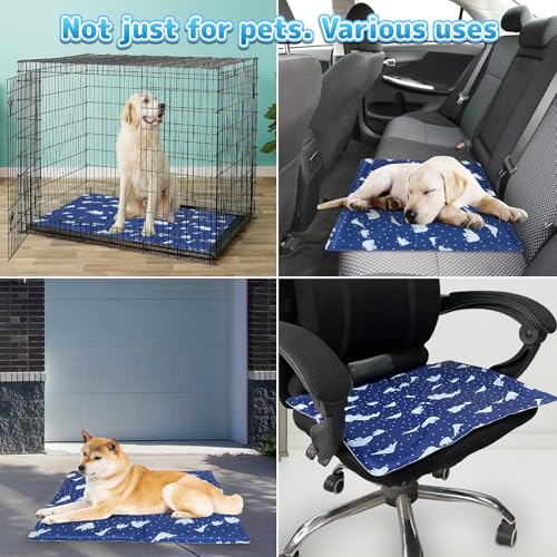 PETZOOKA Dog Cooling Mat 110 * 70cm Self-Cooling Pet Mat,Double-Sided Cooling for Kennels, Crates and Beds, Blue, Summer Essential for Pets,Large Size