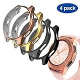GeeRic Compatible Samsung Galaxy Watch 42mm Case 4 Pack TPU Slim Plated Case Edge-Around Shock-Proof Cover for Galaxy Watch 42mm Smartwatch (Black/Space Gray/Gold/Rose Gold)