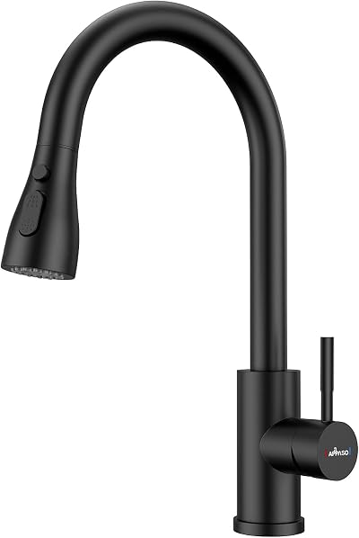 APPASO Black Kitchen Tap Mixer Pull Out Spray 360° Swivel 3 Modes