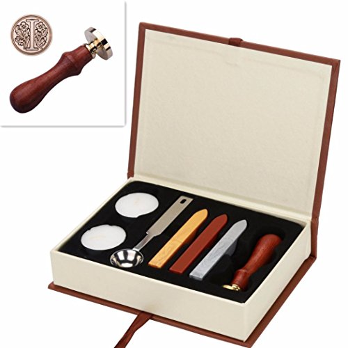 Wax Seal Stamp Set,Vintage Initial Letters A-Z Alphabet Wax Badge Seal Stamp,Seal Wax Kit for Office ,Business (I)