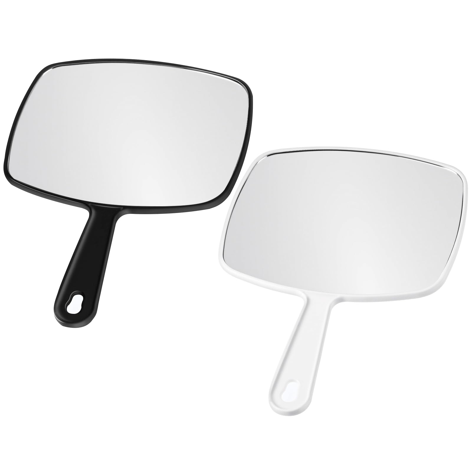 Photo 1 of *PARTIAL SET - ONLY the white*
Chunful 2 Pcs Large Hand Mirror Handheld Mirror with Handle and Hanging Hole for Women Men Hair Makeup, Black and White, 10.24'' x 7.28''