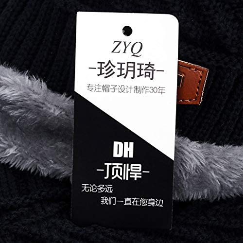 MiMiey Herren Warme Kleine Mützen Winter Dicke Mütze Schal Zweiteilige Winddichte Strickmütze