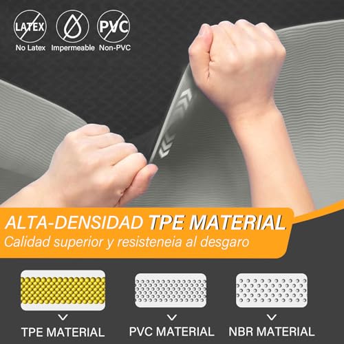 KIROGILY Tapete Yoga Antideslizante 6mm, Tapete para Ejercicio Portátil 183x61cm, Colchoneta Yoga con Bolsa y Correa, Doble Cara para Yoga, Pilates y Gimnasia en Casa