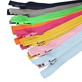 YaHoGa 10PCS 28 Inch (71cm) Separating Jacket Zippers for Sewing Coat Jacket Zipper Heavy Duty Plastic Zippers Bulk 10 Colors Mixed (1pcs per Color)