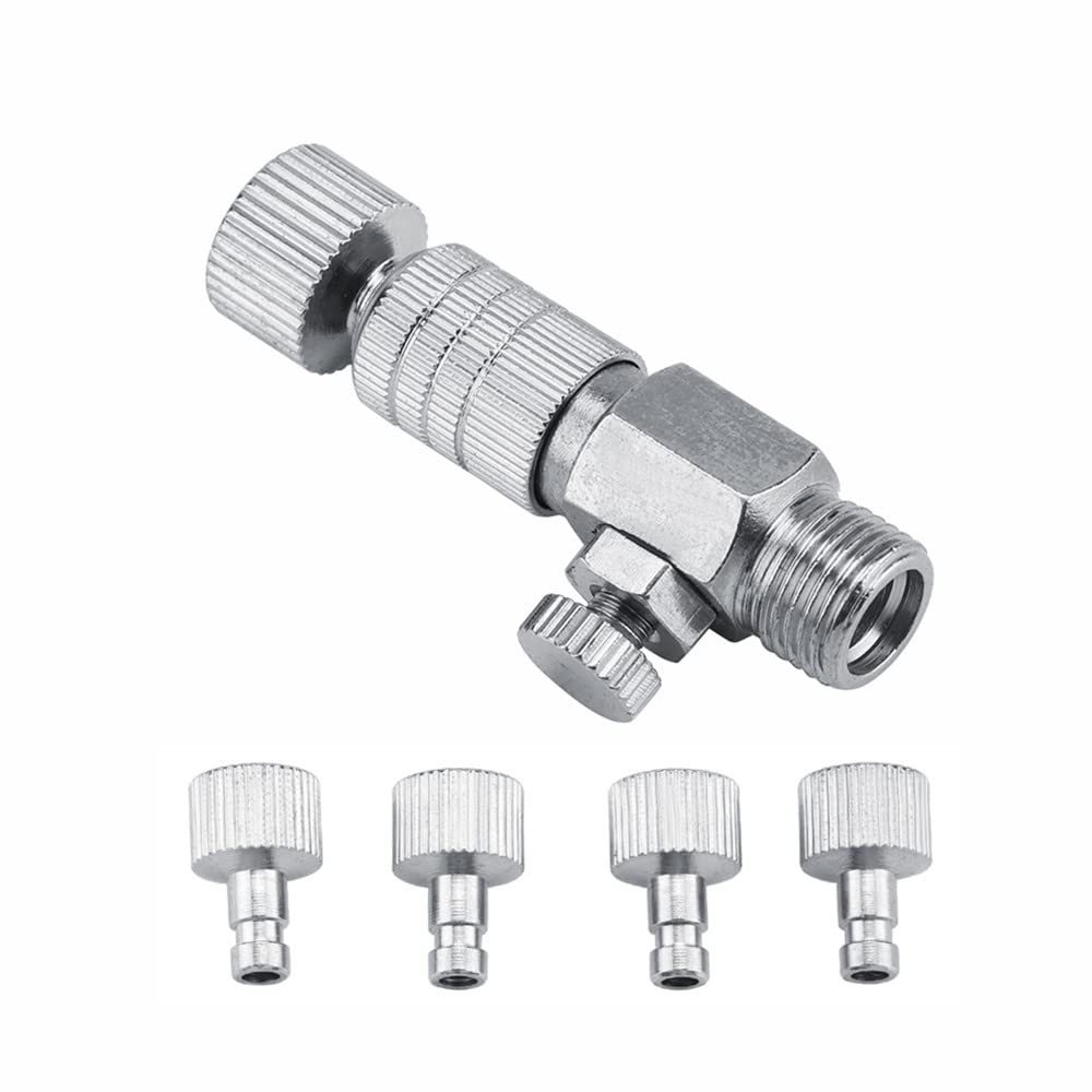 Metal Airbrush Quick Release Disconnect Coupler Spray Gun Accessories Airbrushes Air Hose Adapter with 4pcs 1/8" Male Female Fittings for Connecting Airbrush Air Compressor