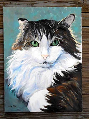 Realistic Cat Portrait, Painted by American Artist, Robin Zebley