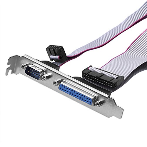 SIENOC DB9 Serial DB25 Motherboard COM Port Connector Header with PCI Bracket (DB9 DB25 Profile Bracket)
