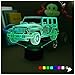 4WD SUV Car Night Light Toys for Boys Bedroom Decorations | 3D Illusion Desk Lamp with Touch Switch and 7 Colors Changing | Perfect Birthday Party Xmas Gifts for Kids Toddlers Car Lover Fans